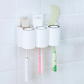 Triple Toothbrush Mouthwash Cup Holder Set